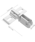 4 Pack Stainless Steel Shower Door Hinge Clamp For Frameless Glass Doors, Dual Opening, Cone Shape Top And Bottom Pivot