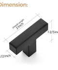 30 Pack 2 Inch Square Cabinet Pulls Matte Black Stainless Steel Kitchen Drawer Pulls Cupboard Handles dimensions