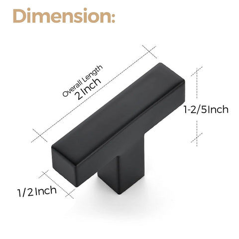30 Pack 2 Inch Square Cabinet Pulls Matte Black Stainless Steel Kitchen Drawer Pulls Cupboard Handles dimensions