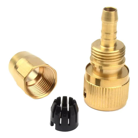 Brass Garden Expanding Hose Joint Repair Kit With Quick Connectors Includes Two Female Quick Connects And One Double Male Adapter