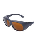 Top Shelf OD7 Laser Protection Safety Glasses For 532nm 755nm 1064nm showing smooth wraparound frame and orange lenses.