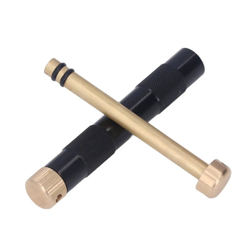 Portable 13cm Emergency Fire Piston Fire Starter, Metal Compression Piston Tool, aluminum-brass ignition rod and cap.