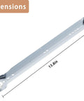 14 Inch Heavy Duty Drawer Slides Kit White Steel Replacement Tracks for Dresser Cabinets shown with dimensions.