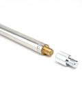 M10 To Three Eighths Inch Twenty Four Thread Adapter Female To Male For Flexible Antenna Mounts, silver finish, Taiwan-made