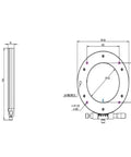 Technical drawing of Tough As Nails Precision Rotary Tilt Table For Garage Or Machinist Shop Durable Aluminum Alloy Angle Platform.