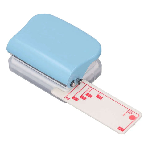 3 Hole Paper Puncher Handheld DIY Tool For B5 Papers Up To 5 Sheets Of 70G with blue plastic cover and guide card