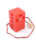 Red 360 Degree Dual Output Axle Microbit Motor with High Torque 2Kg for Arduino, showing front view with wiring and connection ports.
