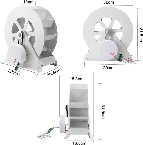 Dimensions of Low Speed Hydropower Generator For Home And Outdoor Lighting With A Turbine, 100W Power Kit shown.