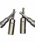 4 Piece Heavy Duty Wing Nut Socket Set With Quarter Inch Hex Shank Power Driver shows gray steel adapters for quick bolt removal.