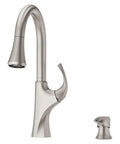 Miri Kitchen Faucet With Pull Down Sprayer And Soap Dispenser, Single Handle, High Arc Spout, Spot Defense Stainless Steel Finish