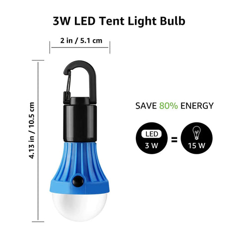 Portable LED Camping Lantern With 3 Lighting Modes Hanging Clip Tent Light For Camping And Hiking 3W LED Tent Bulb