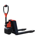 Super Duper Heavy Duty 3300 Lb Manual Pallet Jack With Fully Electric Lift showcasing thick alloy frame and slip-proof wheels.