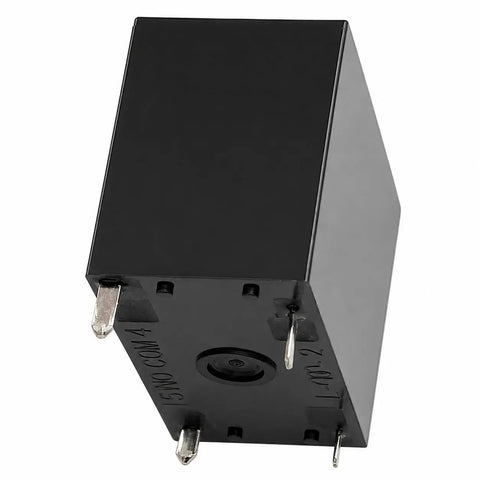 Heavy Duty 12V DC Coil Power Relay 33A SPST NO Four Pin Through Hole PCB Mount with black sealed housing.