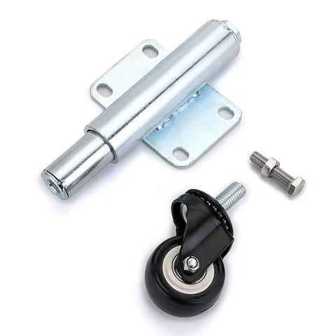 Spring Loaded Gate Caster Wheel Set For Wooden Gates And Yard Fences, 2 Inch Swivel Gate Wheel With Retractable 2.5 Inch Extension