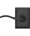 Wakefield Trim Keyed Entry Lever In Matte Black For Doors with self-aligning screws and key access, reversible swing design