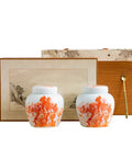 Ceramic Spring Tea Canister Set With Tight Seal Lids To Lock In Coffee Flavor And Keep Kitchen Stash On Point Moisture Proof Storage Jars For Pantries And Counter Setups with floral designs.
