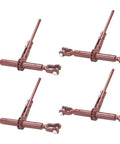 Heavy Duty Double Jaw Ratchet Turnbuckle With Forged Eyes 28000 Lbs Capacity 4 Pack 12 Inch Barrel Takes Up 10 Inches, shown in a group.
