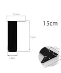 Adjustable Furniture Feet Set 4 Pack Black highlighting 15cm aluminum alloy cabinet leg with dimensions, focused view of base