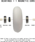 Exploded view of Dope LED Light Up Inline Skate Wheels Set With Magnetic Core showing bearings and core components.