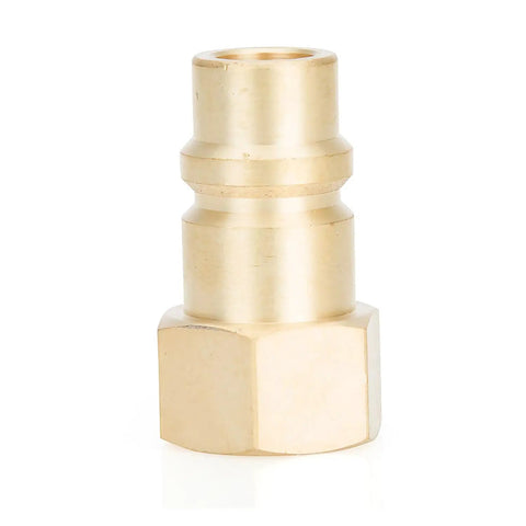 Brass Refrigerant Tank Adapter for R134a Reclaim From Cylinders To Recovery Machine, Male Low Side to Female 1/2 Inch Acme Fitting