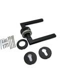 Matte Black Round Tube Door Handle Made From Stainless Steel Interior Hardware For Doors And Cabinets Easy Install Smooth Operation