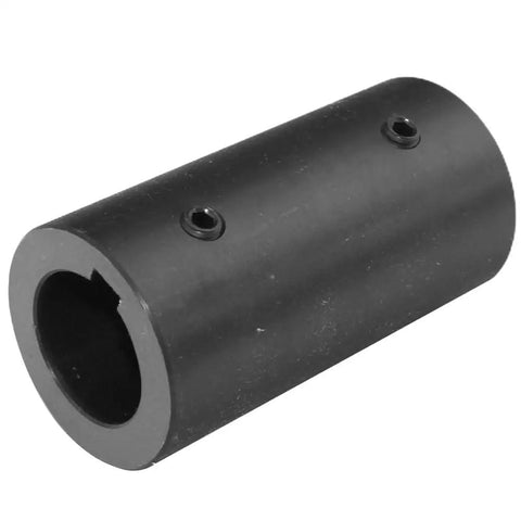 Top Shelf Round Bore Shaft Couplers Built Tough With Rock Solid Zero Wiggle Grip For Heavy Duty Equipment, black steel with 1 7/16 bore.