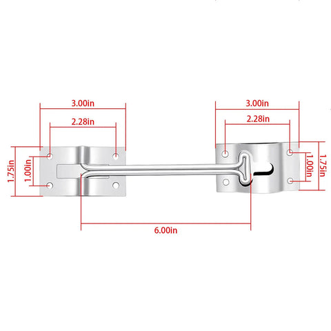 Heavy Duty 2 Pack 6 Inch T Style Screen Door Latch Built To Last For RV Camper Trailer Trucks And Motorhomes Stainless Steel Exterior Door Holder Hook Keeper Accessory