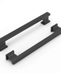 Five Pack Cool Matte Black Cabinet Handles For Kitchen Cabinets Six And A Quarter Inch Solid Drawer Pulls Rust Resistant 160mm
