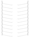 Heavy Duty Slat Wall Hooks Set 20 Pcs For Slatboard Display And Storage, white non-slip metal peg hooks, side view, easy slot mount