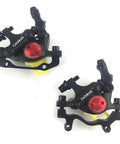 Hydraulic Disc Brake Calipers Set for Mountain Bikes and E-Bikes, Front and Rear Line-Pulling System, street-ready brakes, black finish