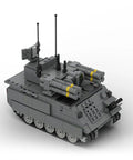 Kickass M113 Military Vehicle Building Blocks Set For Adults, 909 Piece Heavy Duty Construction Kit with detailed gray bricks.