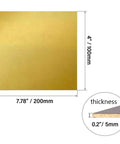 Solid H62 Brass Sheet 100 X 200 mm 5 mm Thick Plate For DIY Metalworking Hustle And Industrial Machining with size details