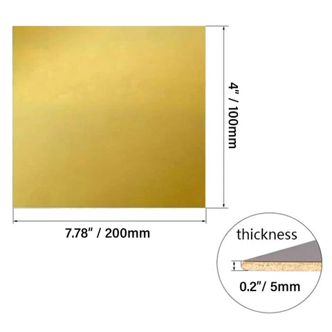 H62 Brass Sheet Metal Plate 100x200x5mm For Machining And Handicraft Model Making Raw Material Panel for Cutting Welding