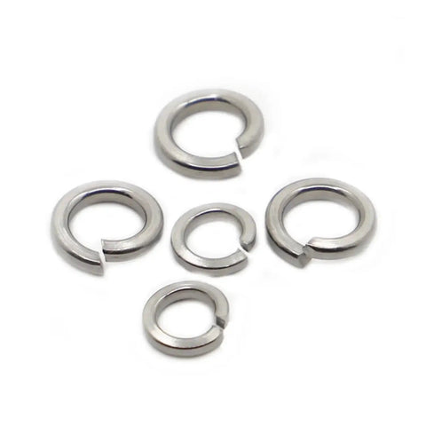 Heavy Duty Stainless Steel Spring Lock Washers With Elastic Gasket For Extra Lock And Seal, Split Washer Set From M1.6 To M24, 2 To 100 Pieces