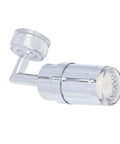 Maqulae LED Water Faucet with Temperature Control, 3/4in External Thread, chrome-colored faucet head with adjustable angle.
