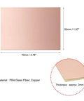 Five 70x50mm Double Sided Copper Clad FR4 PCB Boards, 2mm Thick, DIY Prototyping Kit For Makers And Electronics Nerds, dimensions shown