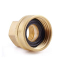 Copper Garden Hose Fitting Adapter Three Quarter GHT To One Half NPT Female Quick Connect Adapter, brass round head view