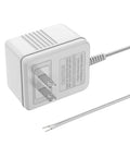 24V Doorbell Transformer Power Supply UL Certified For Nest Arlo Ring Amcrest Logitech And More Doorbells And Thermostats C Wire Ready With 26 Ft Power Cable Keeps Your System Juiced Up. White plug adapter with attached cable.