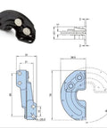 Hidden 90 Degree Cabinet Door Hinges For Industrial Equipment Cabinets 2 Pack Black Carbon Steel Durable Hinges diagram