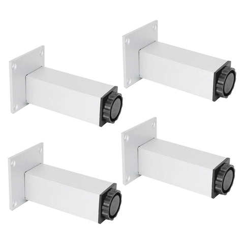 Beefy Adjustable Square Furniture Legs Set of 4 Aluminum Alloy Cabinet Feet 120mm Oxidized Color shown in a grid layout