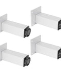 Aluminum Alloy Adjustable Furniture Feet 4 Pack for Cabinets and Sofas, 15mm Height Adjustment, Square Cabinet Legs 120mm, Oxidized Color