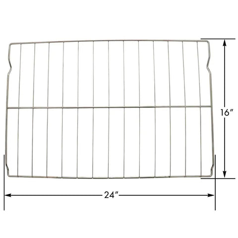 Oven Rack Replacement W10256908 For Whirlpool Maytag KitchenAid Kenmore Amana And More, stainless steel rack, 24x16 dimensions.