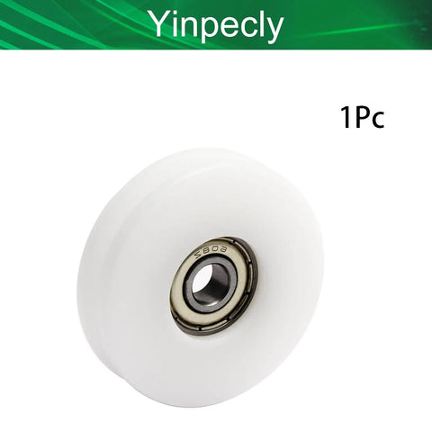 Round Groove White Nylon Pulley Wheel With 608Z Bearing For 4.8mm Rope 8x50x12mm Easy Pull Slick Low Noise Motion For Slide Gates Drawers Gym Equipment, 1Pc