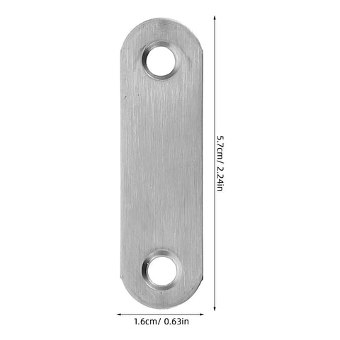 Heavy Duty Stainless Steel Flat Straight Bracket Connector With Two Holes For Wood Furniture Repair And Shelf Fixing Mending Joining Plate