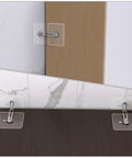 4 Piece Anti Tip Furniture Anchor Kit Punch Free Dresser Anchors With Stainless Steel And Acrylic, installed on dresser and wall