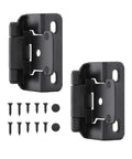 Set Of 2 Overlay Partial Wrap Cabinet Door Hinges, Self Closing, Easy Install For Kitchen Cabinets, with screws shown