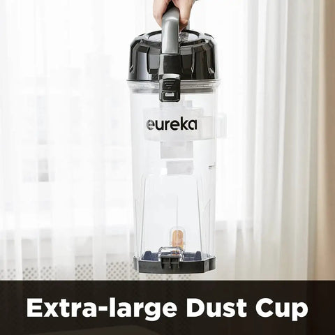 Eureka PowerSpeed Upright Vacuum Cleaner For Carpet And Hard Floors Pet Turbo Black Yellow Lightweight Powerful Deep Clean Multi Surfaced With Five Height Adjustments Extra Large Dust Cup Easy Use Portable