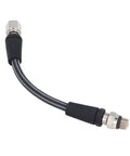 Carbon Fiber Braided High Pressure Regulator Hose, 5.9 Inch Scuba Diving Hose, shown in black with metal connectors.