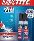 Loctite Super Glue Liquid; two-pack, clear 0.07 oz tubes in red/blue packaging for plastic, wood, metal