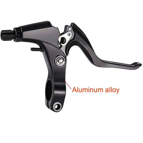 Close-up of 4 Piece Bicycle Brake Kit With Aluminum Alloy Levers And Front And Rear Cables for mountain road and MTB bikes, black